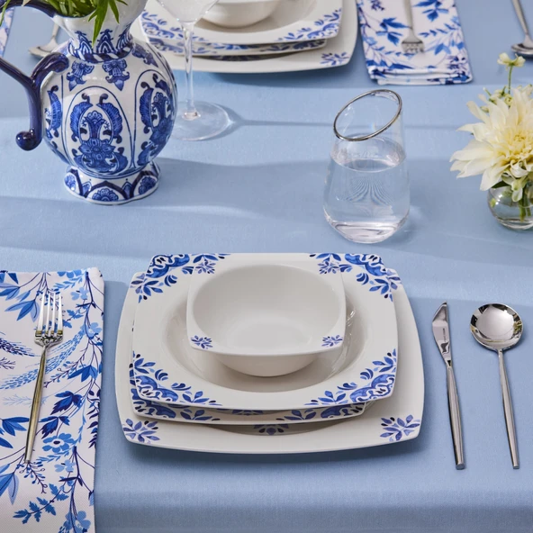 Karaca Square Bone Miranda 24 Parça 6 Kişilik Yemek Takımı ürün görseli 1