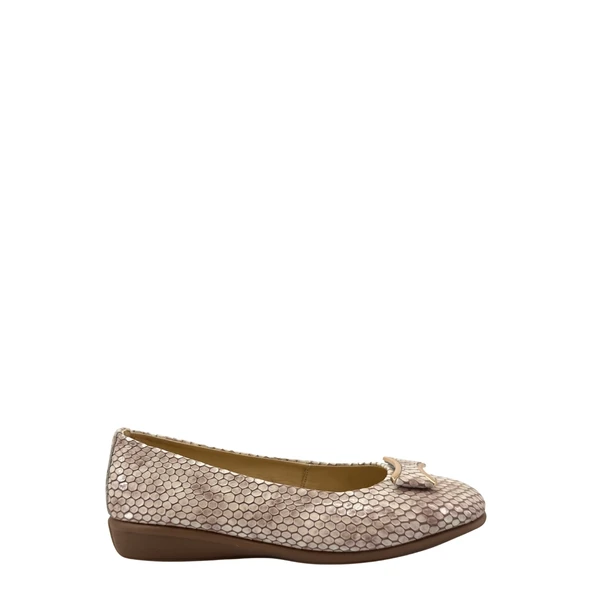 Albini 26143233 Hakiki Deri Kroko Desenli Kadın Babet Ayakkabı ürün görseli