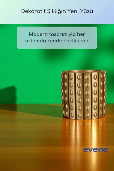 Vazo Küçük Vazo Masa Üstü Vazo Ev Dekorasyon Vazo Altın Renk Model 91 - Resim 5