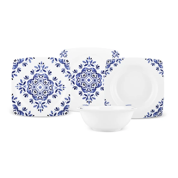 Karaca Square Bone Miranda 24 Parça 6 Kişilik Yemek Takımı - Resim 2