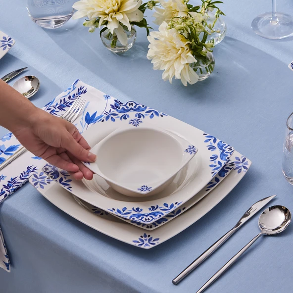 Karaca Square Bone Miranda 24 Parça 6 Kişilik Yemek Takımı - Resim 5