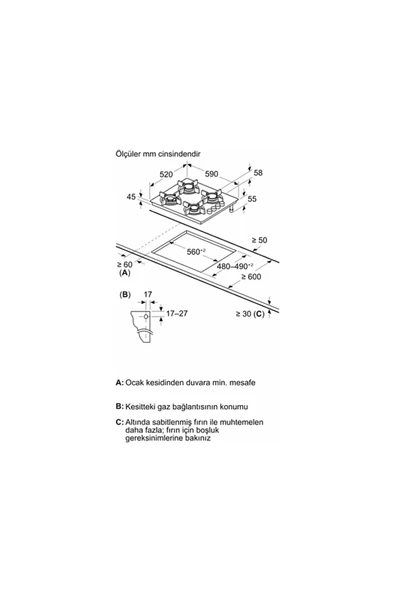 Siemens EO6C2PP30L Gazlı Ankastre Ocak - 3