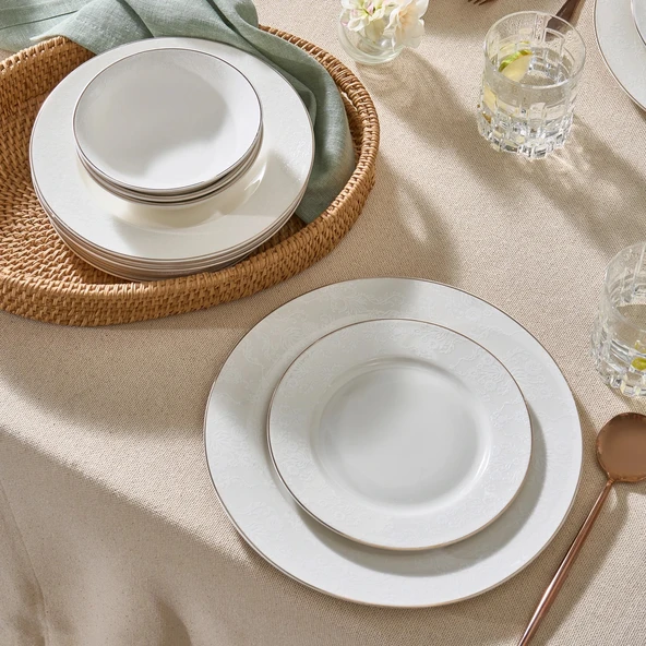 Karaca Elegance Bone Edera 24 Parça 6 Kişilik Yemek Takımı - Resim 7