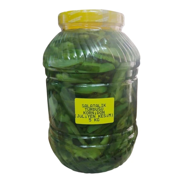 Ev Yapımı Kornişon Salatalık Turşusu Jüliyen Kesim 3 kg. - 2