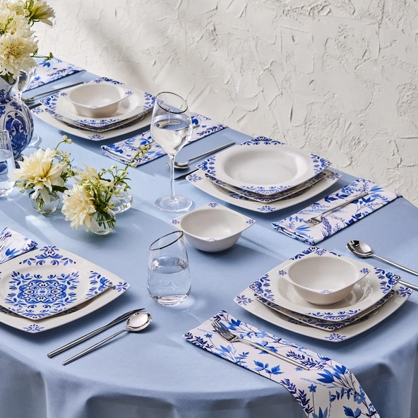 Karaca Square Bone Miranda 24 Parça 6 Kişilik Yemek Takımı - Resim 3