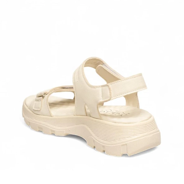 Potinonline Diva 1300 Kadın Cırtlı Kalın Taban Comfort Sandalet - 4