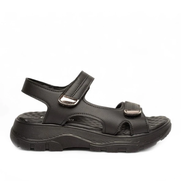 Potinonline Diva 1300 Kadın Cırtlı Kalın Taban Comfort Sandalet - 10