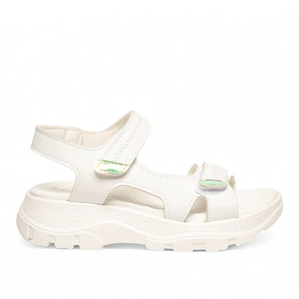 Potinonline Diva 1300 Kadın Cırtlı Kalın Taban Comfort Sandalet - 6