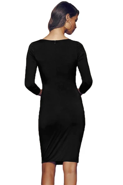 Tegan TP101396 Ön Kısmı Bağcıklı Tek Parça Elbise - 3