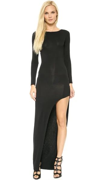 Tegan TP101297 Yırtmaçlı Uzun Elbise