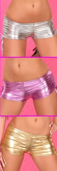 Tegan TP100946 Yandan Büzgülü Lame Şort - 2