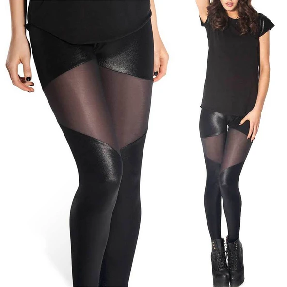 Tegan TP101299 Transparan Detaylı Parlak Tayt - 6