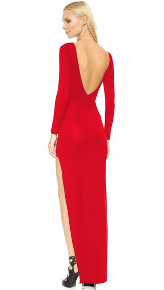 Tegan TP101297 Yırtmaçlı Uzun Elbise - 3