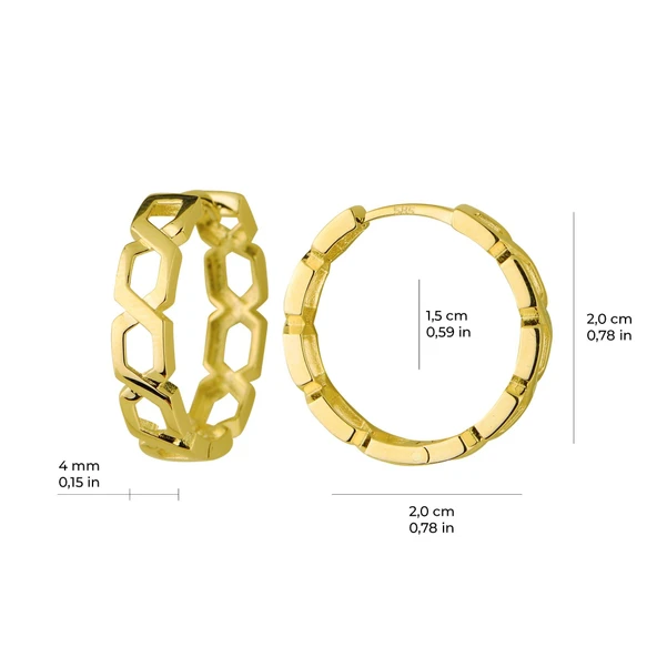 14 Ayar Altın Örgü Halka Küpe 4,00 gr - 2