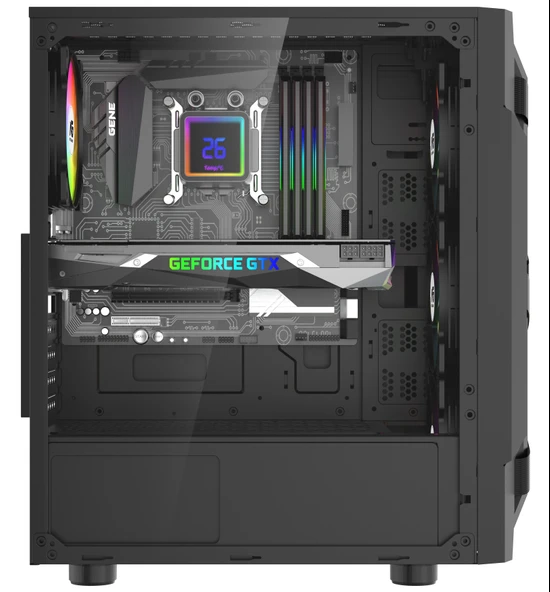 VegaX 4 Adet RGB Fanlı ATX Tuştan Değişen Boş Bilgisayar Kasası - 5