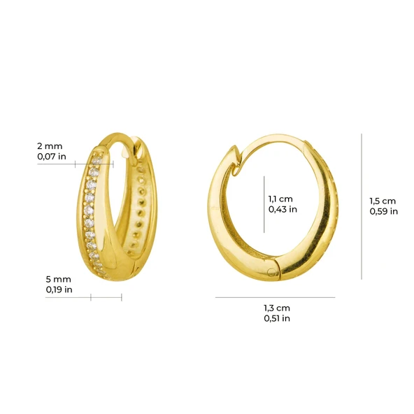 14 Ayar Taşlı Damla Halka Altın Küpe 2,67 gr - 2