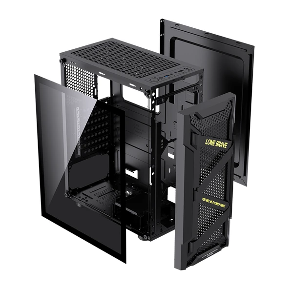 VegaX 4 Adet RGB Fanlı ATX Tuştan Değişen Boş Bilgisayar Kasası - 8