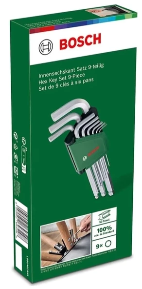 Bosch Alyan Anahtar Takımı Hex 9 Parça - Resim 3