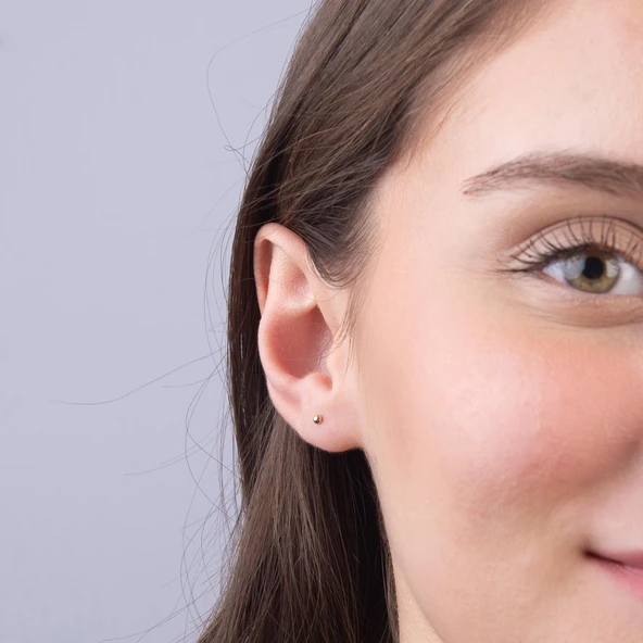 14 Ayar 2 mm Altın Top Küpe 0,55 gr - 4