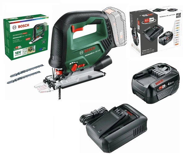 Bosch advanced saw 18V-140 solo dekupaj testere 0603013000 + Bosch 18V 4Ah akü + şarj aleti 1600A031T6 ürün görseli