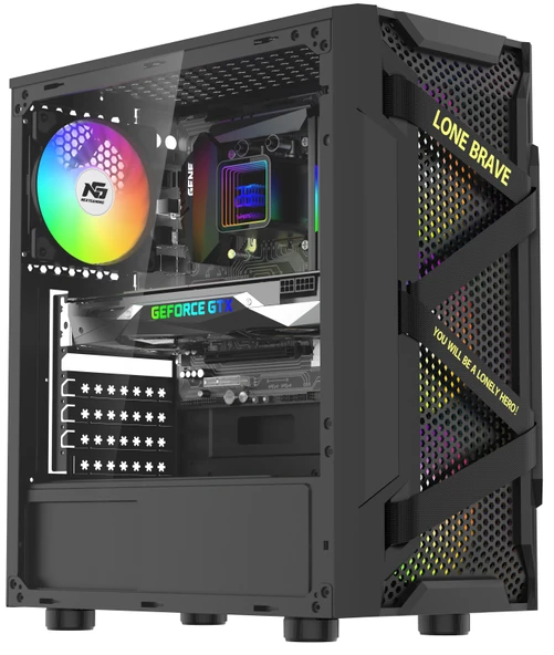 VegaX 4 Adet RGB Fanlı ATX Tuştan Değişen Boş Bilgisayar Kasası
