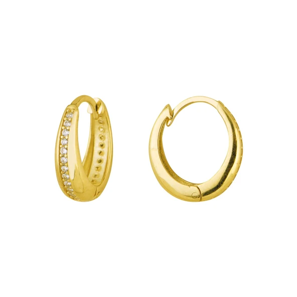 14 Ayar Taşlı Damla Halka Altın Küpe 2,67 gr