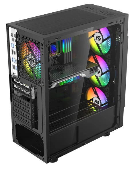 VegaX 4 Adet RGB Fanlı ATX Tuştan Değişen Boş Bilgisayar Kasası - 2