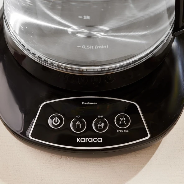 KARACA Çaysever 3 in 1 Konuşan Cam Çay Makinesi Su Isıtıcı ve Mama Suyu Hazırlama 1700W Starlight - Resim 2