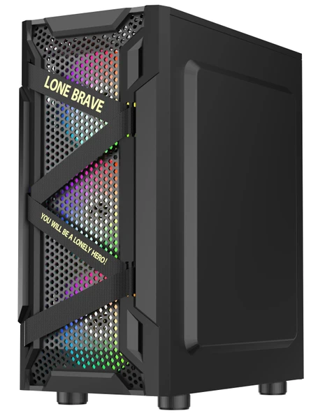 VegaX 4 Adet RGB Fanlı ATX Tuştan Değişen Boş Bilgisayar Kasası - 3