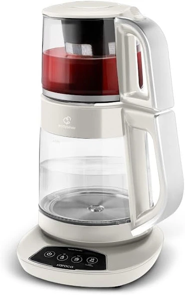 KARACA Çaysever 3 in 1 Konuşan Cam Çay Makinesi Su Isıtıcı ve Mama Suyu Hazırlama 1700W Starlight ürün görseli