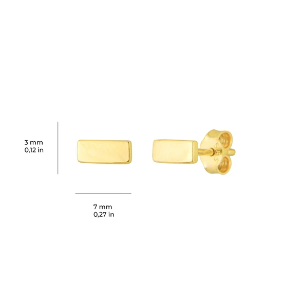 14 Ayar Çubuk Altın Küpe 0,80 gr - Resim 2