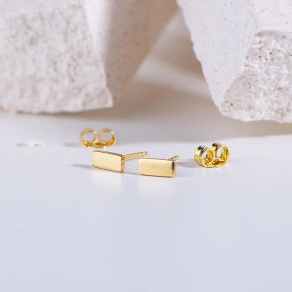 14 Ayar Çubuk Altın Küpe 0,80 gr - Resim 4