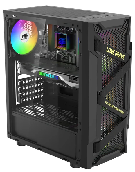 VegaX 4 Adet RGB Fanlı ATX Tuştan Değişen Boş Bilgisayar Kasası - 4