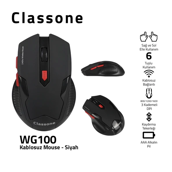 Classone WG100 Kablosuz Optik Oyuncu Mouse - Resim 2