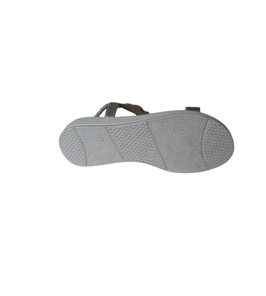 YAZKIŞ Kadın Siyah Gümüş Tek Bantlı Üzeri Boncuklu Arkası Lastikli 4cm Rahat Taban Sandalet - Resim 10