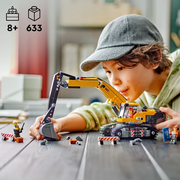 LEGO 60420 City Sarı İnşaat Ekskavatörü - Resim 5