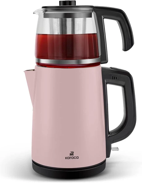 Karaca Tea Glass 2 in 1 Çelik Çay Makinesi ve Kettle Cosmic Lilac ürün görseli