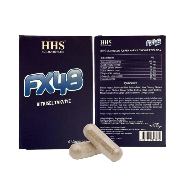 HHS FX48 Bitkisel Takviye Bay Bayan Kapsül 500mg X 2 Kapsül ürün görseli 1