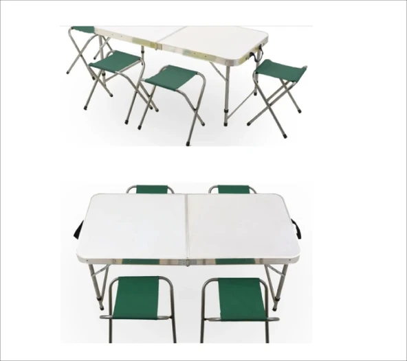 kamp masa seti tabureli katlanır çantalı ürün görseli