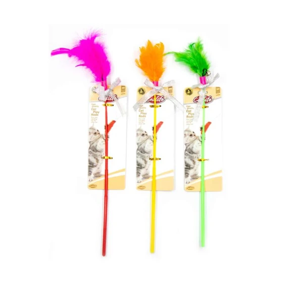 203574 Catlife Tüylü Zilli Kedi Oltası 40 Cm ürün görseli