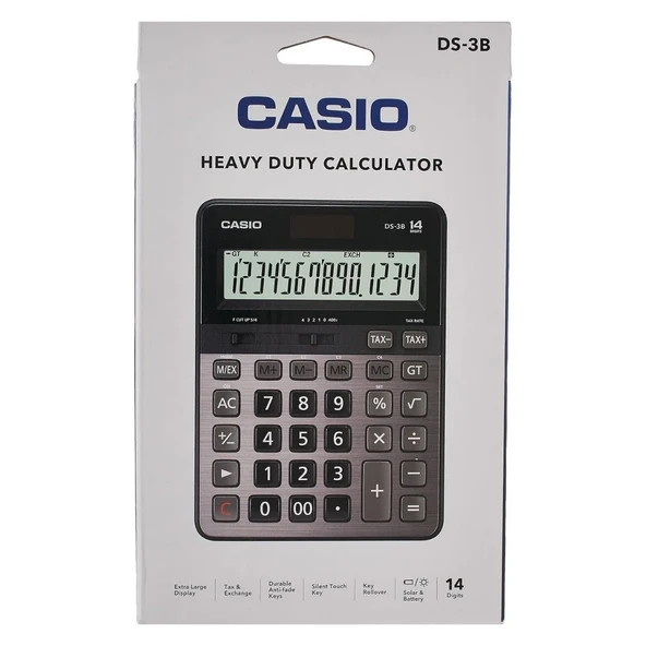 Casio Heavy Duty 14 Haneli Masaüstü Hesap Makinesi / DS-3B ( Kuyumcu Tipi) - Resim 3