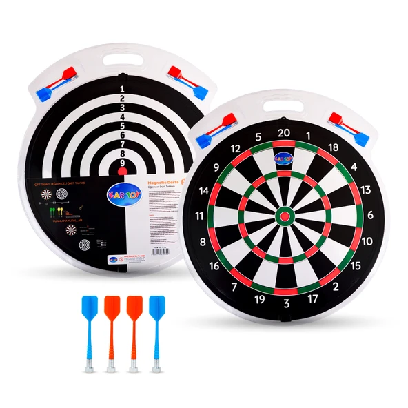 4 Oklu Mıknatıslı Dart Seti Çift Yönlü Manyetik Dart Askılı Dartboard - 5