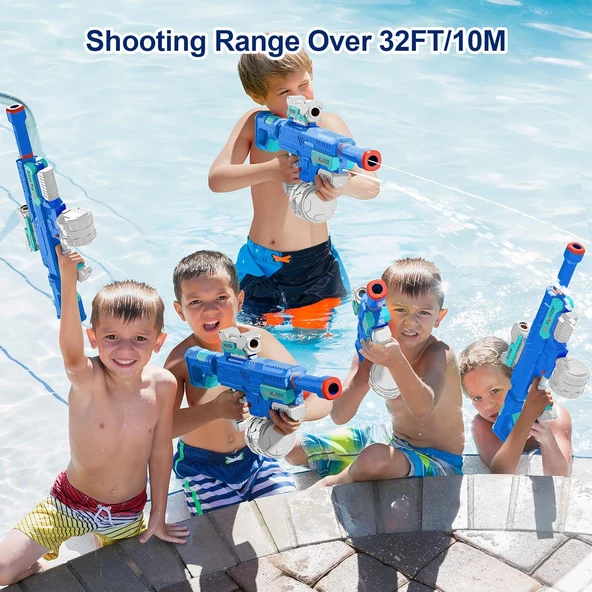 Otomatik Atış Yapan Su Tabancası Mega Boy Pilli Bataryalı Su Tabancası - 3
