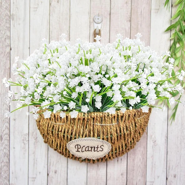 Nettenevime 6lı Set Yapay Çiçek Sazlı Lotus Beyaz Renk 7 Dal Plastik  30cm - Resim 6