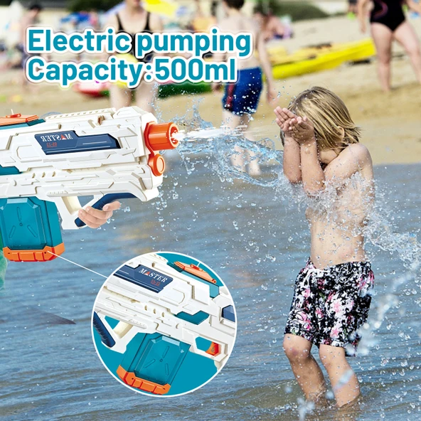 Elektrikli Güçlü XL Boy Su Tabancası Bataryalı Otomatik Tabanca ( Çocuklar ve Yetişkinler İçin ) - 6