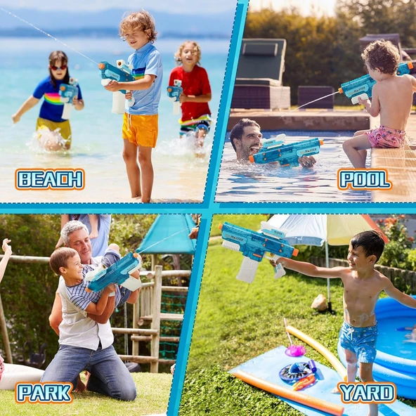 Büyük Boy Otomatik Atış Yapan 8-10 Metre Menzilli Pilli Bataryalı Su Tabancası - 8