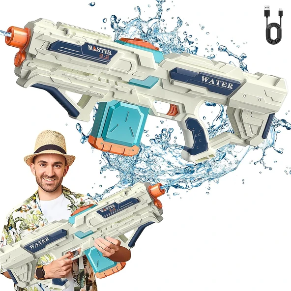 Elektrikli Güçlü XL Boy Su Tabancası Bataryalı Otomatik Tabanca ( Çocuklar ve Yetişkinler İçin ) - 2