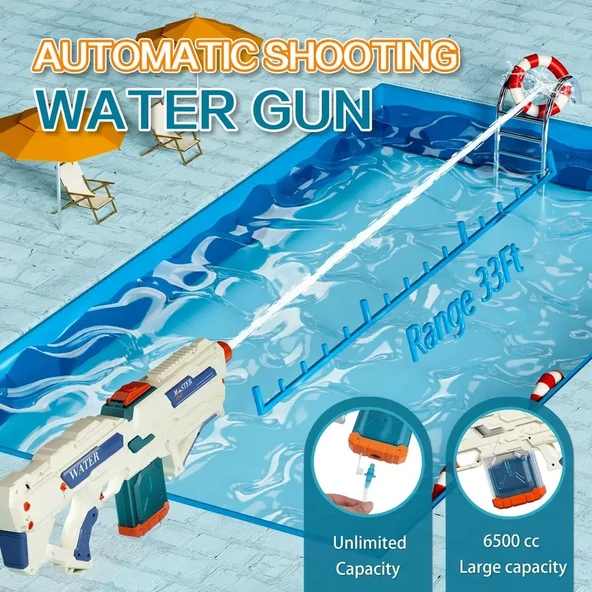 Elektrikli Güçlü XL Boy Su Tabancası Bataryalı Otomatik Tabanca ( Çocuklar ve Yetişkinler İçin ) - 8