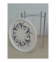 Dekoratif Krom Kaplı Desenli Katlanır Sehpa - 3