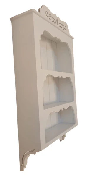 Ahşap Boyalı MDF Dekoratif 3 Raflı Duvar Rafı - 4